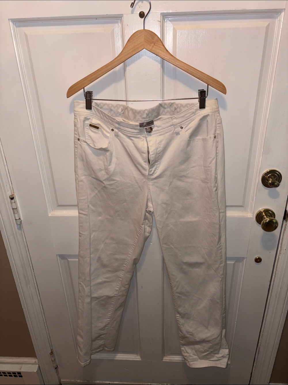 JM Collection White Women's Straight Leg Pants